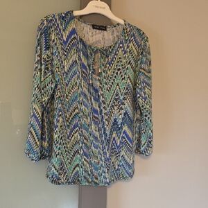 Mandy Evans Size M 3/4 Sleeve Jersey Blouse